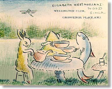 Frog, Hare and Mughli Ji have a tea party