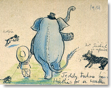Teddy takes Hathis for a walk